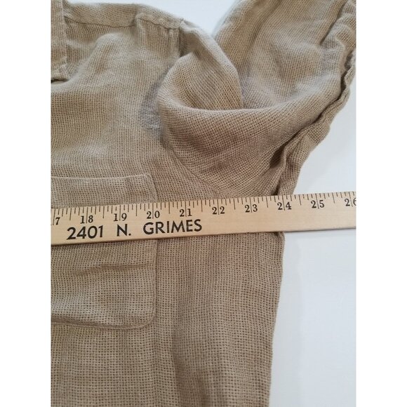 Vtg Windridge Cheryl Nash Womens Top Shirt Size XL Mesh Linen Brown Long Sleeve - Picture 8 of 12